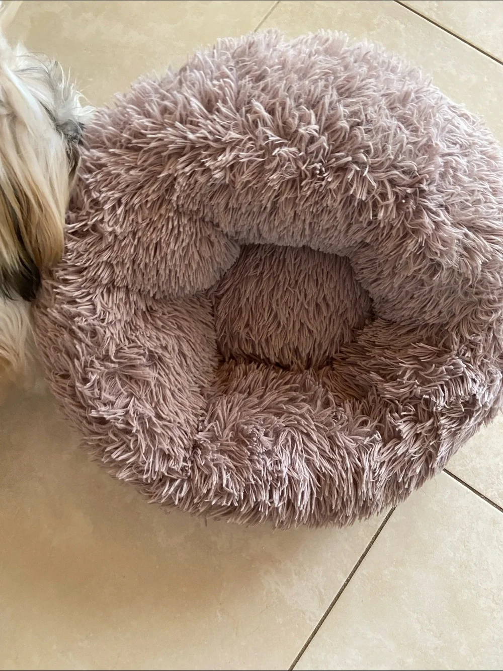 Nisrada puppy Calming Donut anti anxiety bed, self warming, cozy,plush 20x20x8